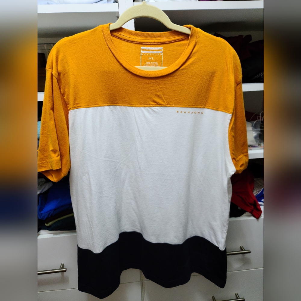 SEAN JOHN, XL, Orange white and navy blue.